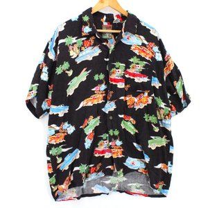 Vintage Pineapple Connection Hawaiian Shirt Mens Multicolor Rayon Size XL 90s